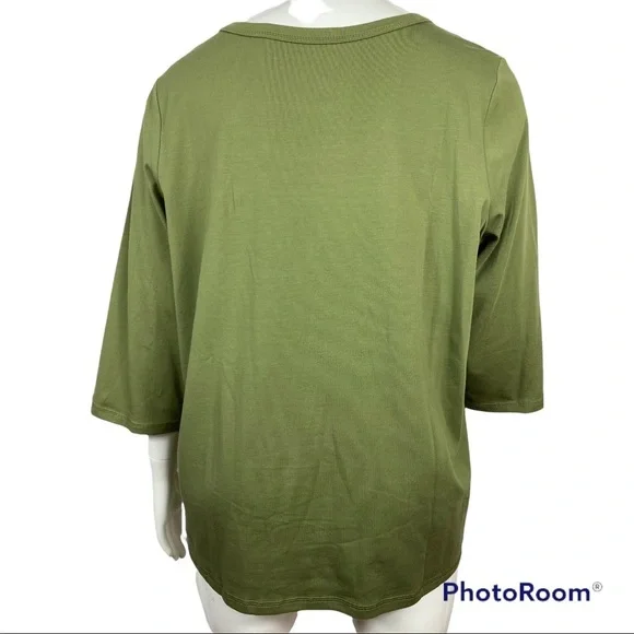 Denim & Co army green top - Picture 4 of 9